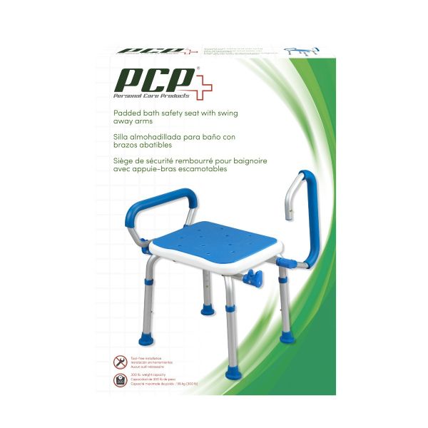 PCP Foam Padded Bath Safety Seat With Swing Away Arms 7106 Medics Mobility