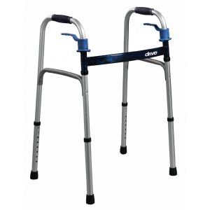 Foldable Standard Walking Frame,One-Button Folding Walker,Height adjustable  portable rehabilitation assistive walker,Silver（Not with ABS seat plate） :  : Health & Personal Care