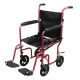 Drive, Deluxe Fly-Weight Aluminum Transport Chair with Removable Casters, RTLFW19RW-RD