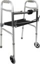 ProBasics, Two-Button Folding Walker with Wheels and Roll-Up Seat, WKAAW2BST